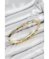 ietaks™ Pirinç Zirkon Taşlı Kemik Model Gold Renk Vip Kadın Bileklik
