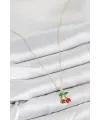 ietaks™ Pirinç Zirkon Taşlı Kiraz Model Gold Renk Kadın Kolye