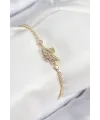 ietaks™ Pirinç Zirkon Taşlı Kuğu Model Gold Renk Kadın Bileklik