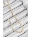 Pirinç Zirkon Taşlı Model Gold Renk Y Kolye