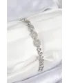 ietaks™ Pirinç Zirkon Taşlı Oval Model Gümüş Renk Kadın Bileklik