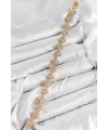 ietaks™ Pirinç Zirkon Taşlı Pembe Yonca Baget Model Gold Renk VIP Seri Kadın Bileklik