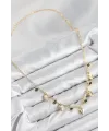 Pirinç Zirkon Taşlı Sallantılı Damla Model Gold Renk Kadın Kolye