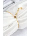 ietaks™ Pirinç Zirkon Taşlı Sıralı Daire Model Gold Renk Asansörlü Kadın Bileklik