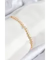 ietaks™ Pirinç Zirkon Taşlı Sıralı Model Gold Renk Asansörlü Kadın Bileklik