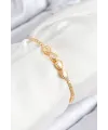 ietaks™ Pirinç Zirkon Taşlı Sonsuzluk Model Gold Renk Asansörlü Kadın Bileklik