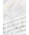 ietaks™ Pirinç Zirkon Taşlı Su Yolu Damla Model Gold Renk Kadın Kolye