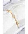 ietaks™ Pirinç Zirkon Taşlı Yıldız Model Gold Renk Asansörlü Kadın Bileklik