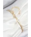 ietaks™ Pirinç Zirkon Taşlı Yıldız Model Gold Renk Kadın Bileklik