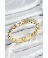 ietaks™ Pirinç Zirkon Taşlı Yıldız Model Gold Renk Lastikli Kadın Bileklik