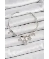 ietaks™ Pirinç Zirkon Taşlı Yıldız Model Gümüş Renk Charm Bileklik