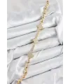 ietaks™ Pirinç Zirkon Taşlı Yonca Model Gold Renk Kadın Bileklik