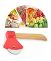 Pizza Kesici - Balta Tasarımlı - Ahşap Saplı - Paslanmaz Çelik Bıçaklı