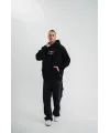 POLIZEI Premium Kalite Kapşonlu Dijital Patchli SweatShirt - Siyah