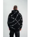 POLIZEI Premium Kalite Kapşonlu Varak Ve Pano Baskılı SweatShirt - Siyah