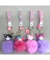 Ponponlu Kuromi Ve Hello Kitty Karışık Anahtarlık