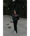Pötikare Desen Nakışlı Kolej Ceket - Haki