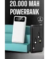 Powerbank 20.000 Mah Dijital Göstergeli Lcd Ekran Uzun Pil Ömrü