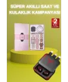 Powerbank Özellikli Bluetooth Kulaklık Ve Nabız Ölçer Akıllı Saat Bileklik Hediyeli
