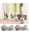 Pratik Organizer 4lü Yapışkanlı Fırça Paspas Mop Fırça Sabitleyici Ergonomik Alet Aparatı