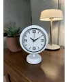 Premium Beyaz 25 x 20 Cm Metal Masa Saati