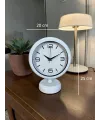 Premium Beyaz 25 x 20 Cm Metal Masa Saati