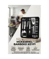 Profesyonel Barbekü Seti 20 Parça Çantalı Paslanmaz Çelik Mangal Maşa Spatula Fırça Şiş 723132