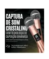 Profesyonel Çiftli Kablosuz Mikrofon Seti Karaoke Şarj Edilebilir 50 Metre Mesafe Rose