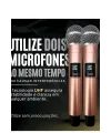 Profesyonel Çiftli Kablosuz Mikrofon Seti Karaoke Şarj Edilebilir 50 Metre Mesafe Rose