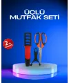 Profesyonel Mutfak Makas Seti –  Kesim Makası + Soyacak + Bileyici