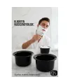 Profesyonel Siyah Tıraş Tası 2 li SET - Berber Tipi Ergonomik Sabun Köpürtme Kabı - 719653