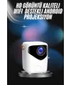 Projeksiyon Ev Sineması Bluetooth 4k Hd Kaliteli Görüntü Kumandalı