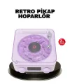 Projektör Işıklı Retro Hoparlör Bluetooth Aux Usb Hafıza Kartlı 360° Sesli Şarjlı