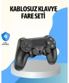 Ps4 Uyumlu Kablosuz Oyun Kolu Ergonomik Çift Titreşimli