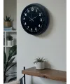 Pure Dark Black 40 Cm Metal Duvar Saati