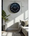 Pure Dark Black 40 Cm Metal Duvar Saati