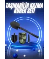 Pusulalı Katlanabilir Kazma Kürek Kamp Seti Kamp Küreği Portatif Çantalı