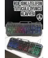 Q Klavye Rgb Işıklı Klavye Ve Mouse Seti Kablolu Mouse Hediyeliş