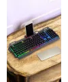 Q Klavye RGB Işıklı Klavye Ve Mouse Seti Kablolu Mouse Hediyeliş