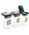 Qlux L-00993 ( No 3 ) ( Renkli ) Freshmax Erzak Kabı ( Şeffaf Pls.kap ) ( 2800ml )*18=k