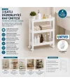 Rafty 3 Katlı Tekerlekli Sepet Organizer Düzenleyici Raf Ünitesi 465x145x480mm