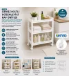 Rafty Geniş 3 Katlı Tekerlekli Sepet Organizer Düzenleyici Raf Ünitesi 352x220x480mm