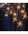 Ramazan LED Perde Lamba 3m Fişli Eklemeli Hilal Cami Yıldız