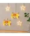 Ramazan LED Perde Lamba 3m (Fişli, Eklemeli) - Sarı Cami ve Yıldız