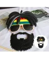 Rasta Peruklu Rasta Sakallı Bob Marley Bıyıklı Parti Gözlüğü 27x18 cm