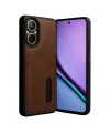 Realme 12 Lite Kılıf Sara Kartvizitli Deri Kılıf - Taba