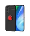 Realme 7 Kılıf Range Yüzüklü Silikon - Siyah-kırmızı