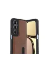 Realme C65 Sara Kartvizitli Deri Kılıf - Taba