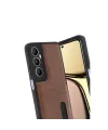 Realme C65 Sara Kartvizitli Deri Kılıf - Taba