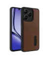 Realme Note 50 4g Kılıf Sara Kartvizitli Deri Kılıf - Taba